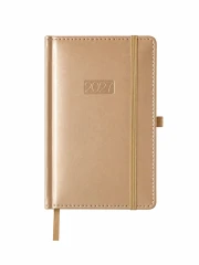 KALENDARZ KSIĄŻKOWY DZIENNY LUX METALIC KK‑B6DL ZŁOTY – (115 × 168 MM)