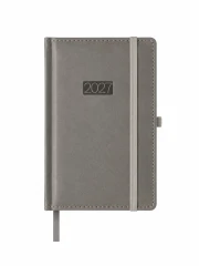 KALENDARZ KSIĄŻKOWY DZIENNY LUX KK‑B6DL –  SZARY (115 × 168 MM)