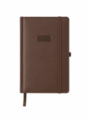 KALENDARZ KSIĄŻKOWY DZIENNY LUX KK‑B6DL – KAWOWY (115 × 168 MM)