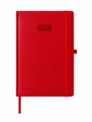 KALENDARZ KSIĄŻKOWY TYGODNIOWY LUX K‑A4TL –  CZERWONY (210 × 285 MM)