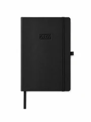 KALENDARZ KSIĄŻKOWY DZIENNY FLEX KK‑A5D F – CZARNY (145 × 210 MM)