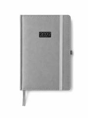 KALENDARZ KSIĄŻKOWY DZIENNY LUX,KK-A5DL,SZARY,FORMAT: 145 X 210 MM