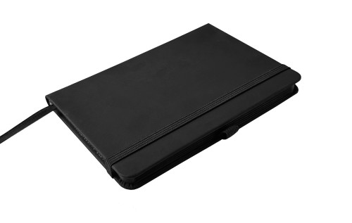 notes a5 z gumką czarny