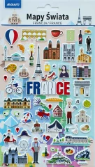 Naklejki edukacyjne Mapy Świata V2 FRANCJA