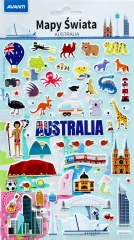 Naklejki edukacyjne Mapy Świata V3 AUSTRALIA