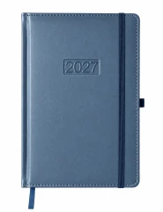 KALENDARZ KSIĄŻKOWY DZIENNY LUX METALIC K‑A5DL METALIC – NIEBIESKI (145 × 210 MM)
