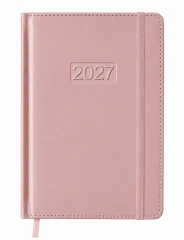 KALENDARZ KSIĄŻKOWY DZIENNY LUX METALIC K‑A5DL METALIC – JASNORÓŻOWY METALIC (145 × 210 MM)