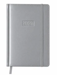 KALENDARZ KSIĄŻKOWY DZIENNY LUX METALIC K‑A5DL METALIC – SREBRNY (145 × 210 MM)